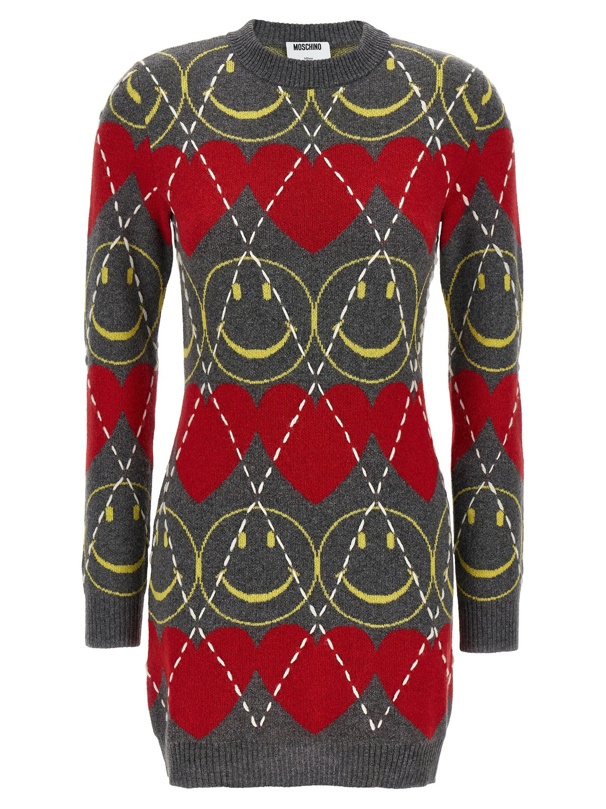 Moschino Smiley® Wool Dress Gold