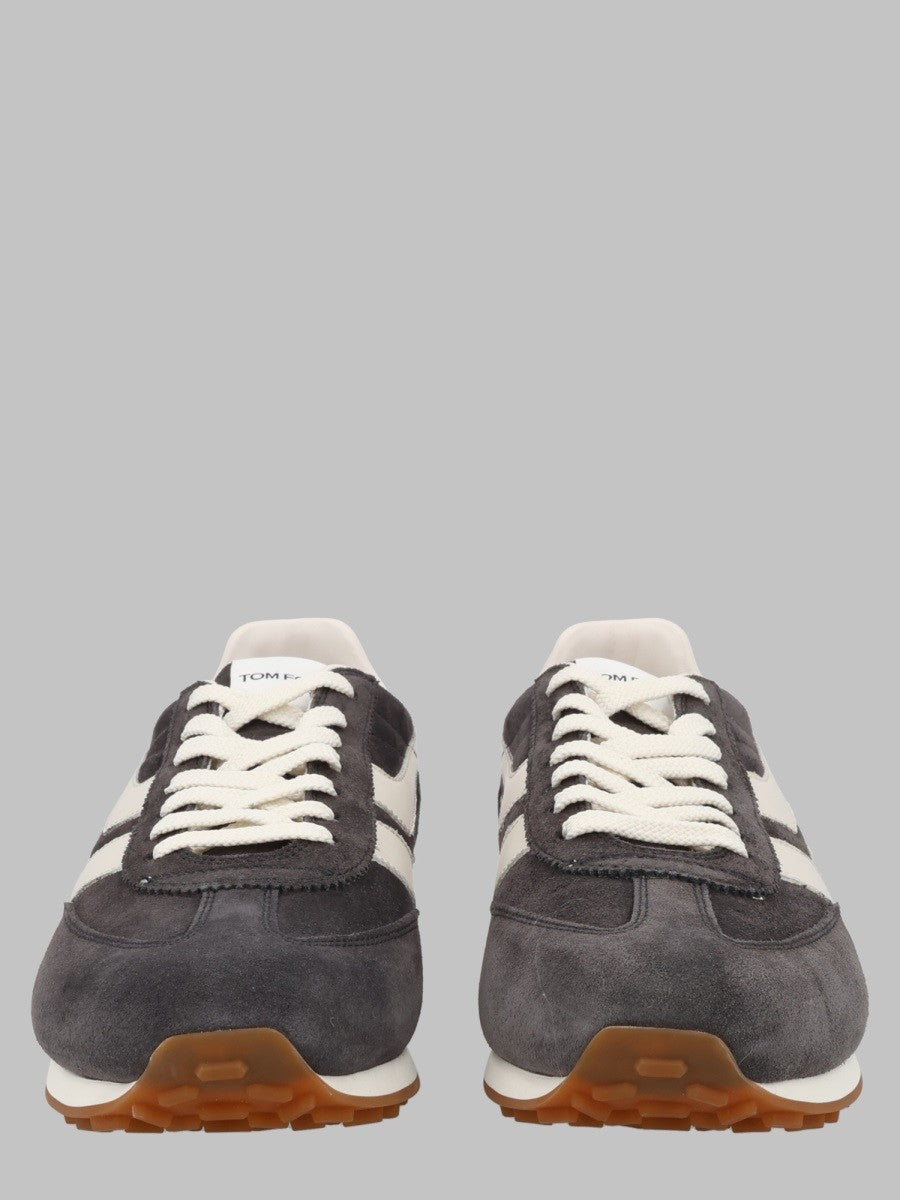 Tom Ford Men's Sneaker Mick in Pelle Scamosciata Grey