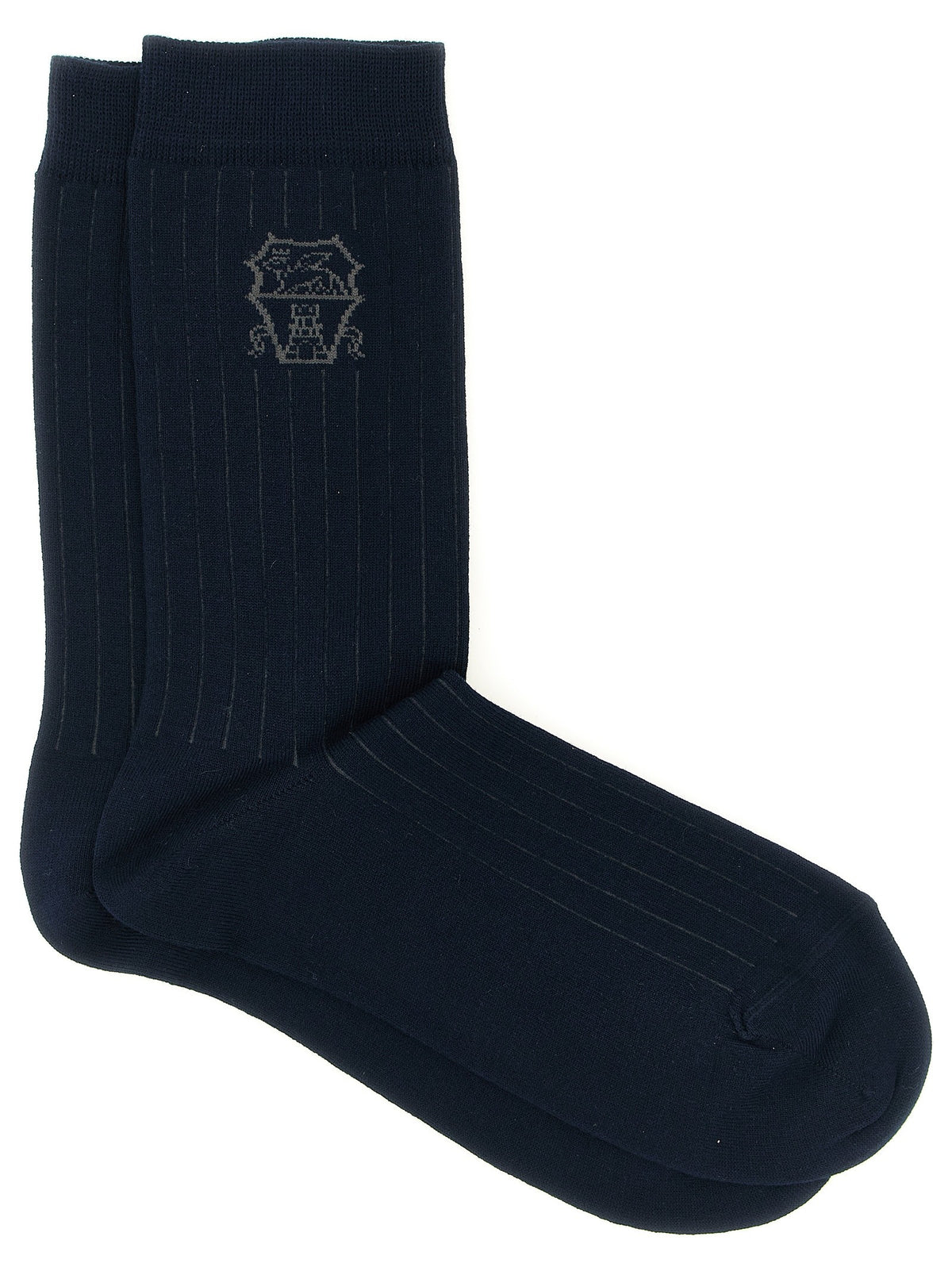 Brunello Cucinelli Socks Coat of Arms of Solomeo Blue