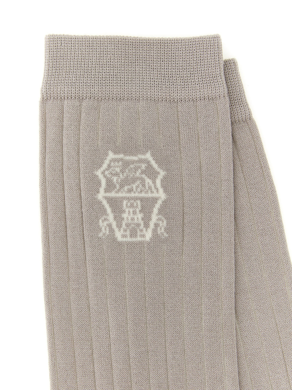 Brunello Cucinelli Socks Coat of Arms of Solomeo Grey