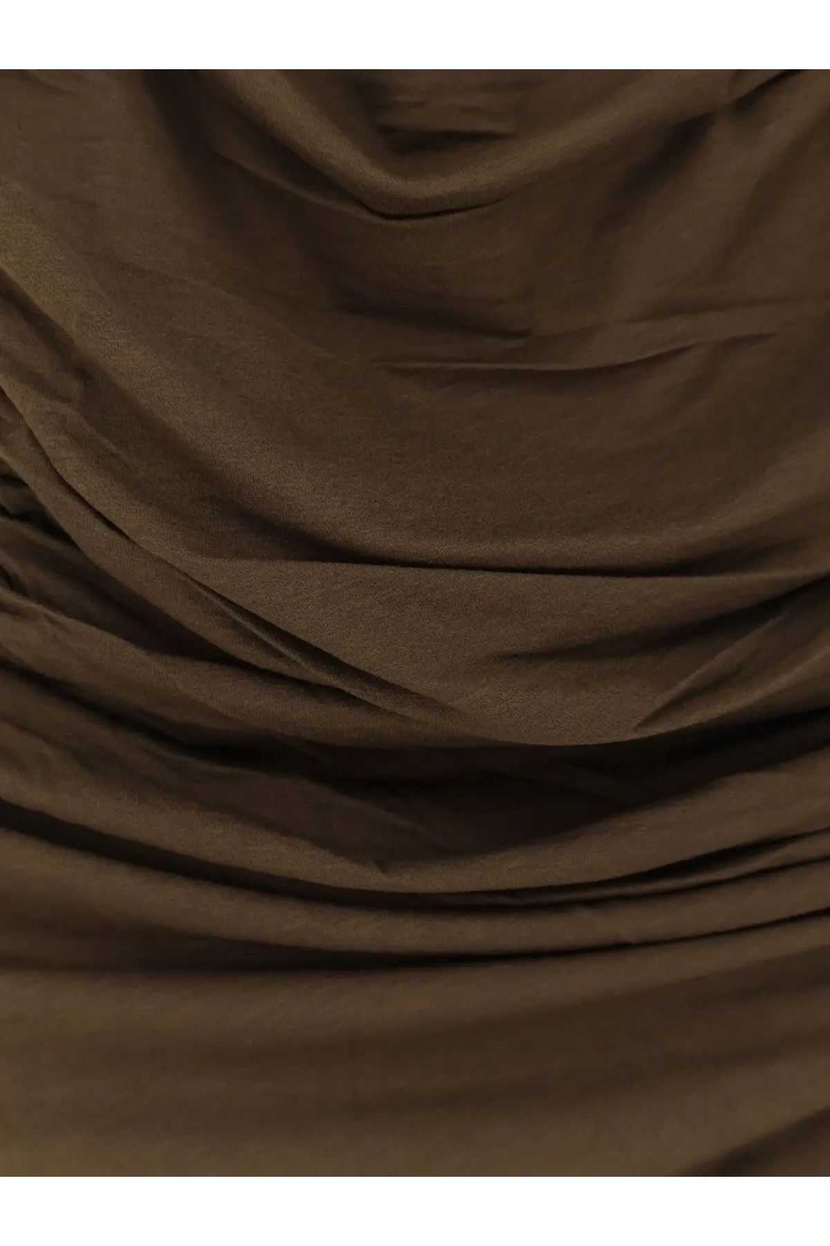 Soft draped brown cotton blend fabric with gentle folds and sheen for soeur women’s irina top green