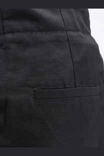 Soeur women’s daley black corduroy trousers with subtle ribbed texture and neatly stitched front pocket in organic cotton and linen