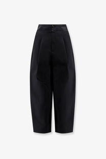Soeur women’s daley black high-waisted pleated trousers in organic cotton and linen with a sleek modern cut