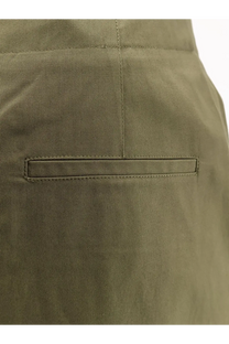 Soeur women’s daley organic cotton pants green with olive woven fabric and a subtle textured stitched rectangular pocket detail