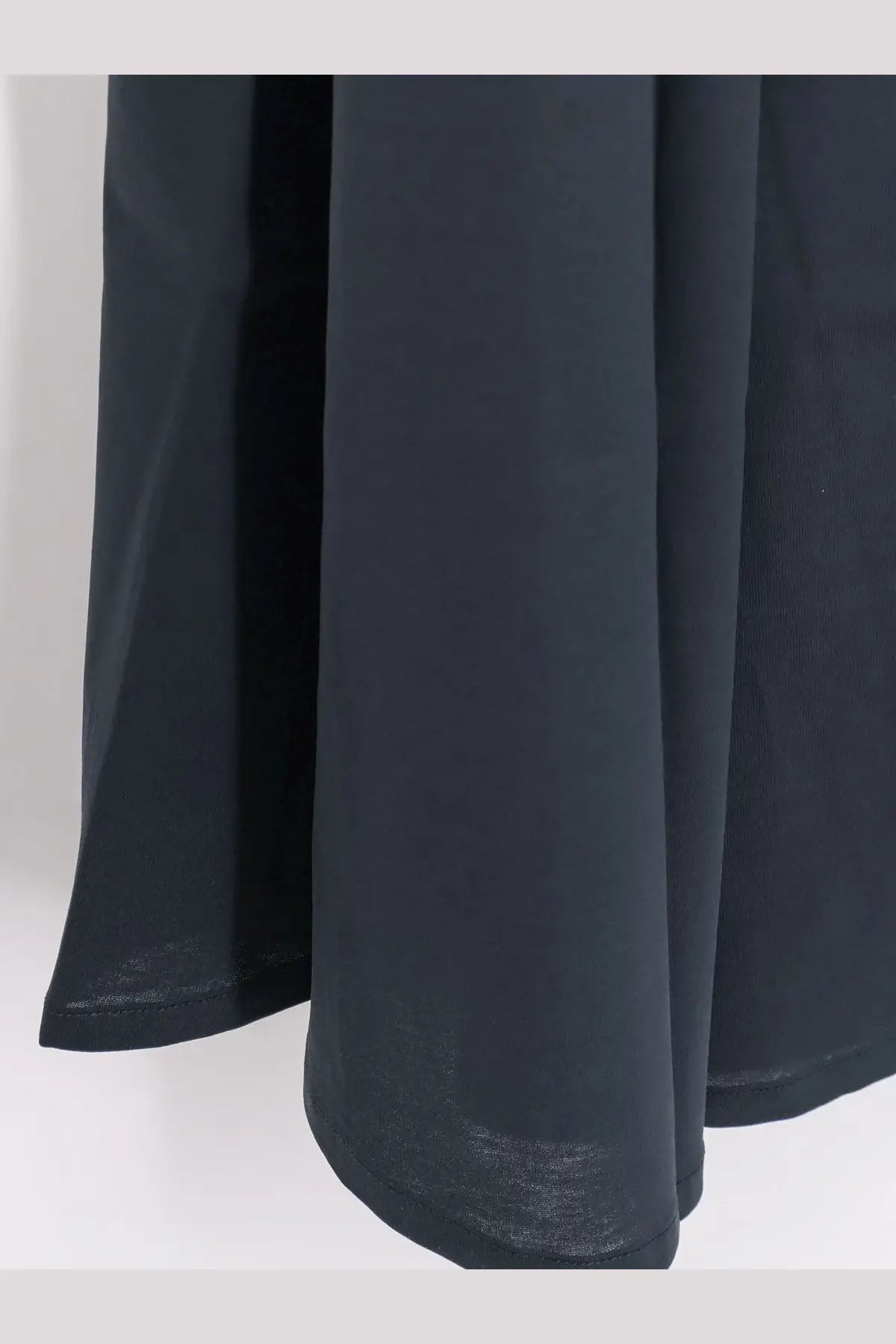 Black pleated skirt with smooth matte finish and stitched hem in soeur women’s debby organic cotton long dress blue