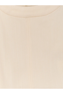 Soeur women’s pampa cotton top crème with cream-colored textured fabric and subtle vertical seam at the neckline