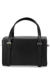 Black leather sofia women’s mini belmondo bag with gold-tone hardware and structured rectangular shape