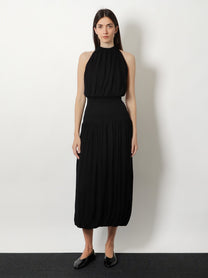 Toteme Women's Soft Gathered Viscose Dress Black