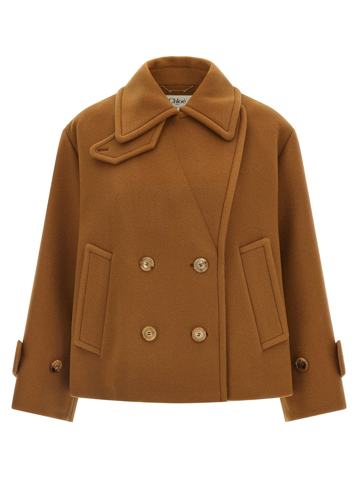 Chloé Soft Wool Coat Brown, view 2