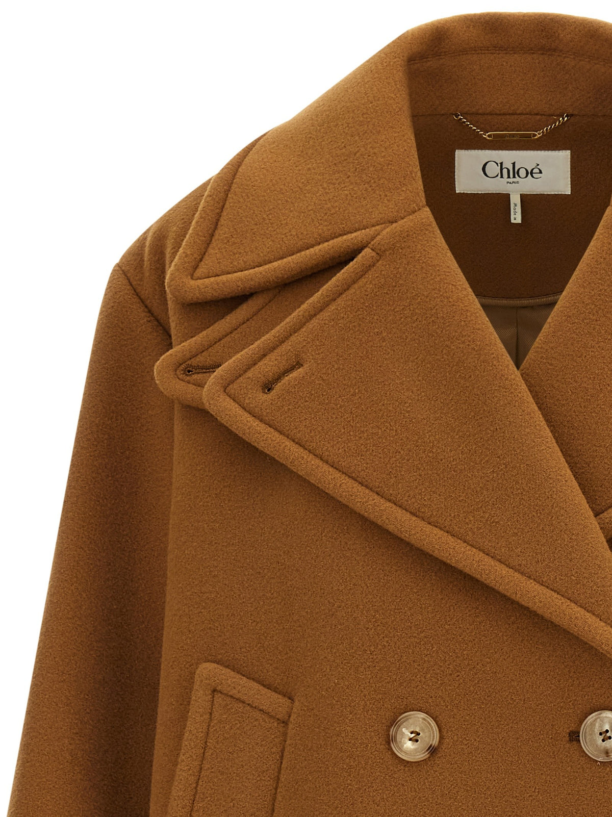 Chloé Soft Wool Coat Brown, view 4
