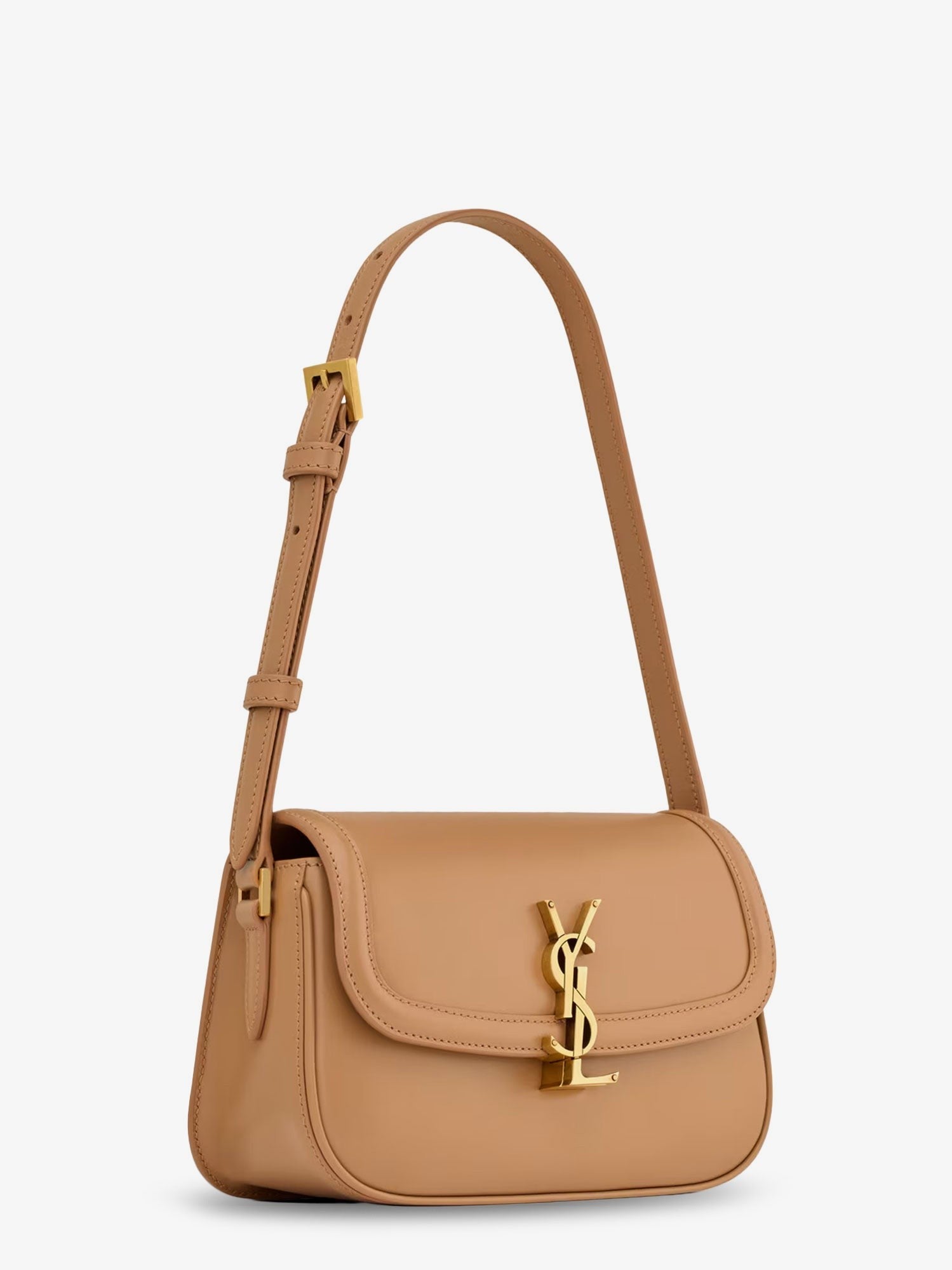 Saint Laurent Women's Solferino Leather Shoulder Bag Brown