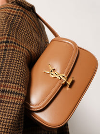 Saint Laurent Women's Solferino Leather Shoulder Bag Brown