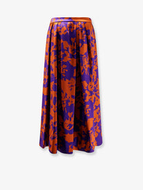 Dries Van Noten Women's Soni Skirt in Printed Viscose Orange