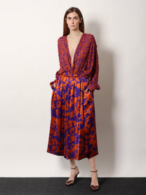 Dries Van Noten Women's Soni Skirt in Printed Viscose Orange