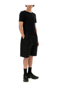 South2 West8 men’s Bermuda cargo black short-sleeved t-shirt with round neckline and relaxed fit