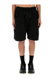 South2 West8 men’s bermuda cargo black shorts with drawstring waist and multiple pockets for utility wear