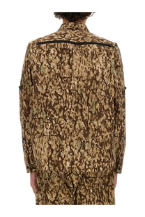 South2 west8 men’s brown and beige camouflage print jacket with black zipper accents in a lightweight fabric