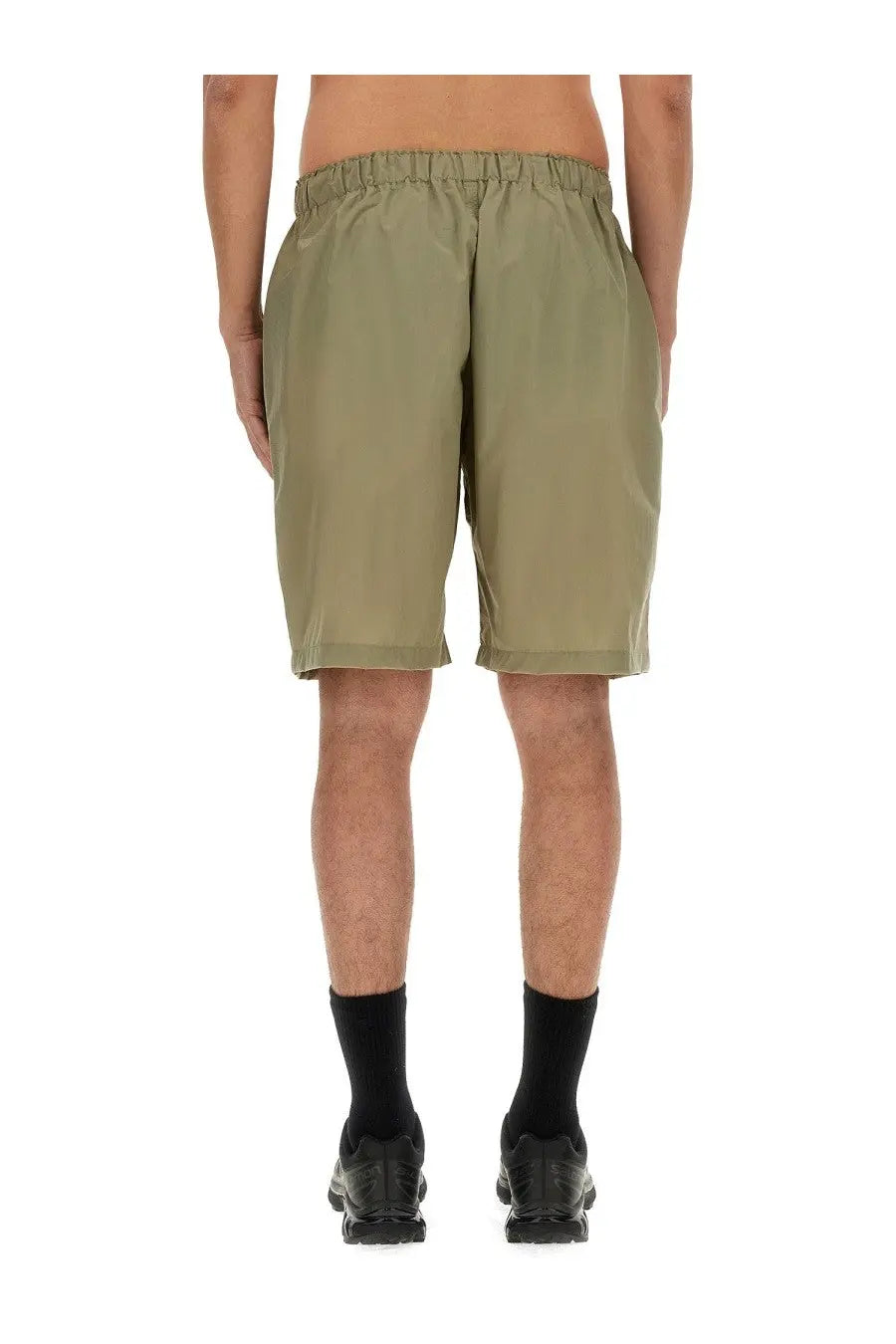 Olive green cotton shorts with elastic waistband men’s casual wear by south2 west8