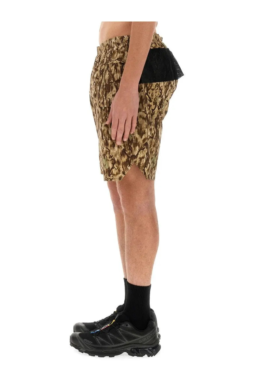 South2 west8 men’s brown and beige camouflage poly stretch bermuda shorts with black mesh back panel visible
