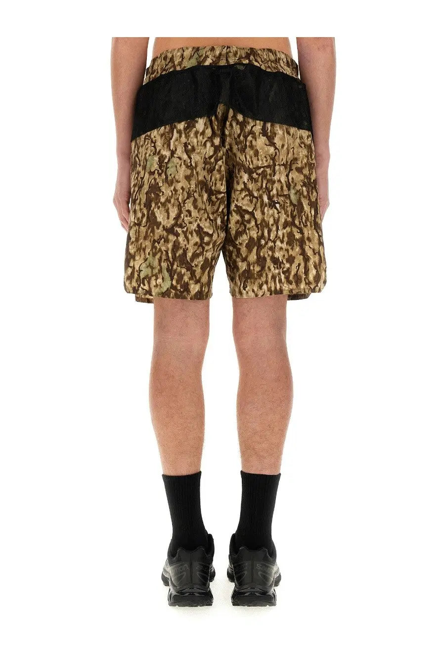 South2 west8 men’s poly stretch bermuda shorts multicolor with camouflage pattern and black waistband