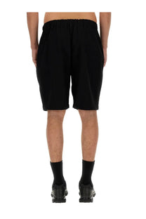 South2 West8 men’s twill bermuda shorts black with elastic waistband and relaxed tapered fit