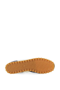 Spalwart men’s marathon trail low sneaker blue with gum rubber sole and textured wavy tread pattern on heel back side