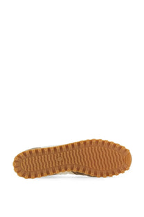 Tan rubber sole with textured grid tread pattern on spalwart men’s marathon trail low sneaker white