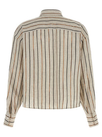 Brunello Cucinelli Sparkling Stripes Shirt Beige