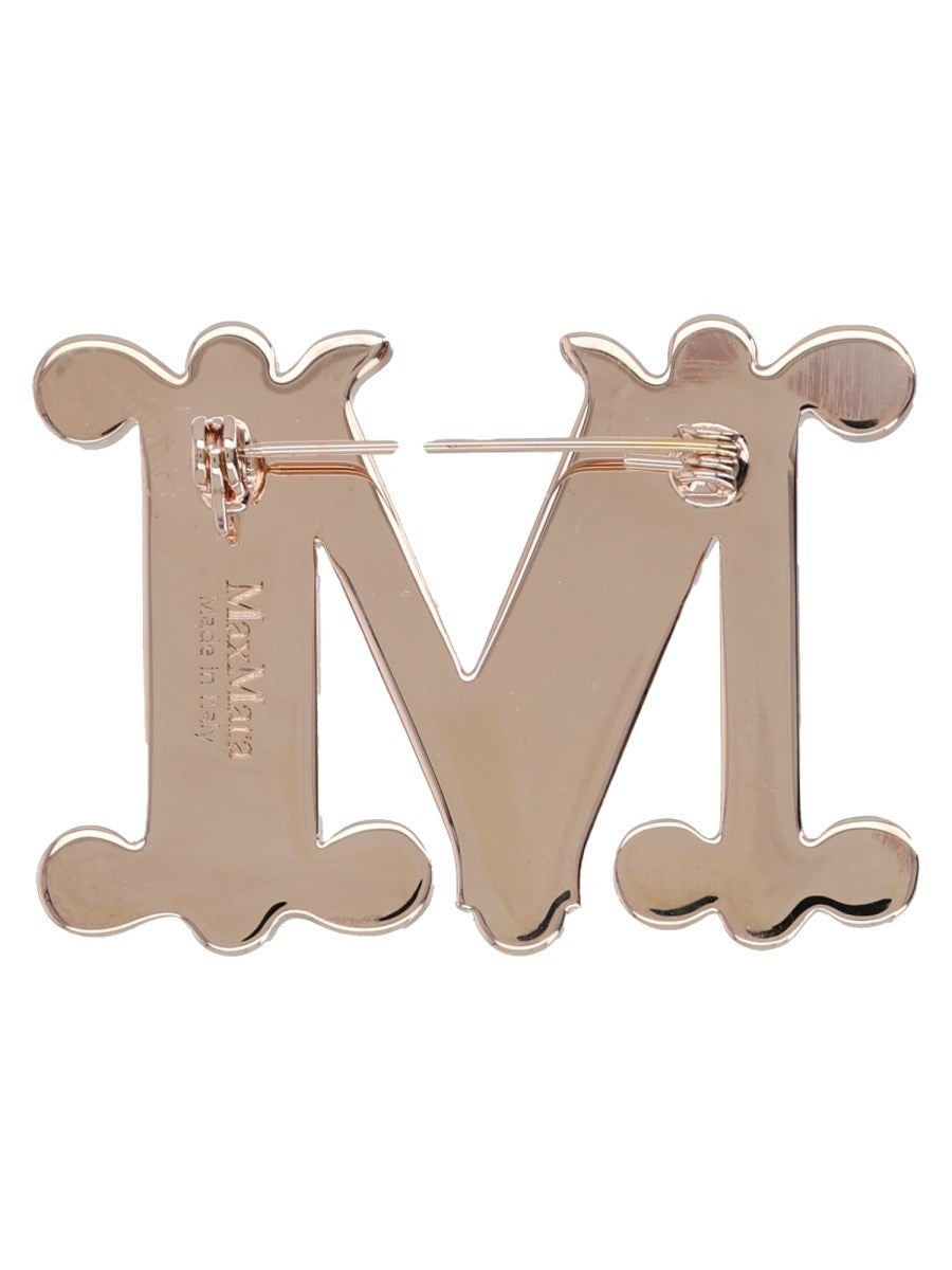 Max Mara Women's Spilla Monogram Con Cristalli Gold