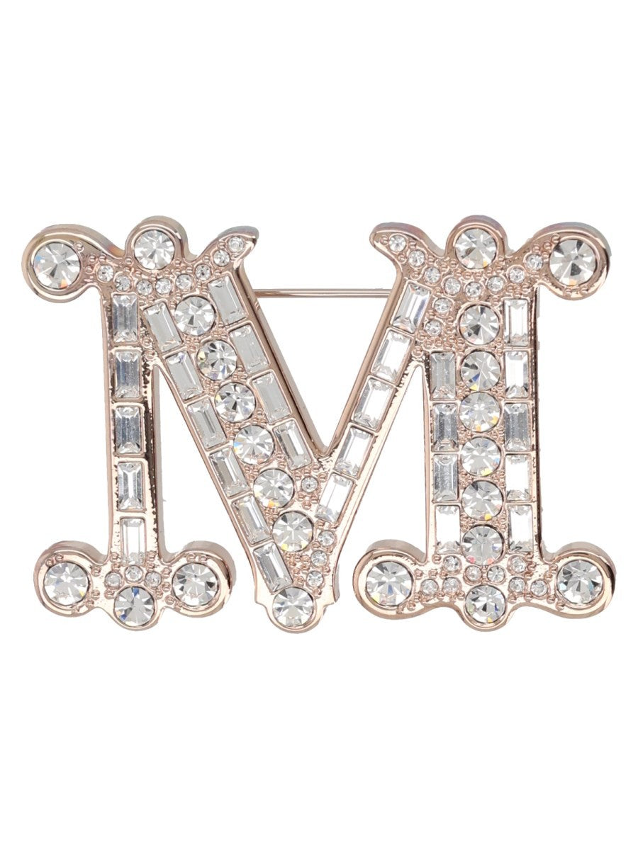Max Mara Women's Spilla Monogram Con Cristalli Gold