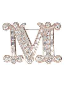 Max Mara Women's Spilla Monogram Con Cristalli Gold