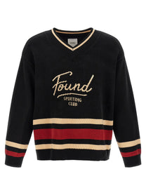 FOUND Sport Club Varsity Sweater Black
