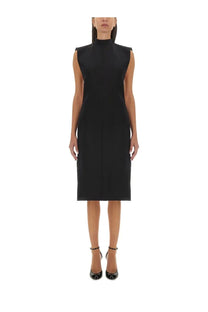 Sportmax women’s alete dress black sleeveless high neck midi dress with sleek tailored fit perfect for formal wear