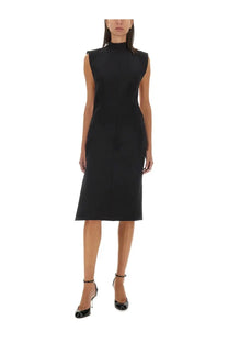 Sportmax women’s Alete black sleeveless high neck midi dress with tailored fit and clean lines