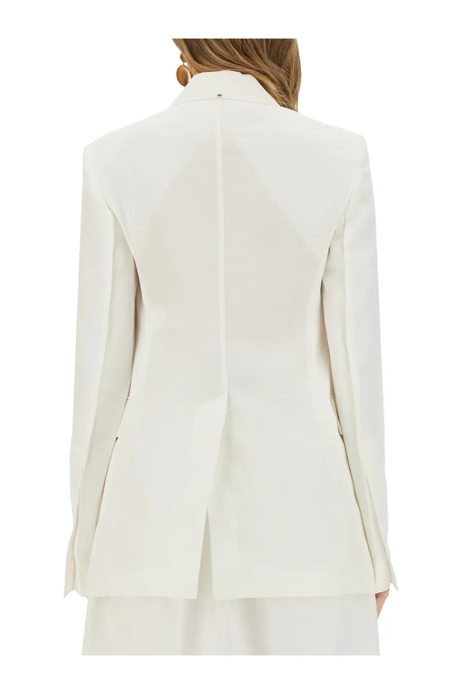 Sportmax women’s jacket cera white off-white tailored blazer with structured back and subtle pleating details visible from back