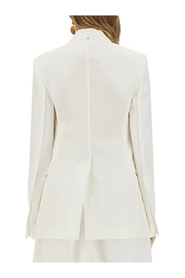 Sportmax women’s jacket cera white off-white tailored blazer with structured back and subtle pleating details visible from back
