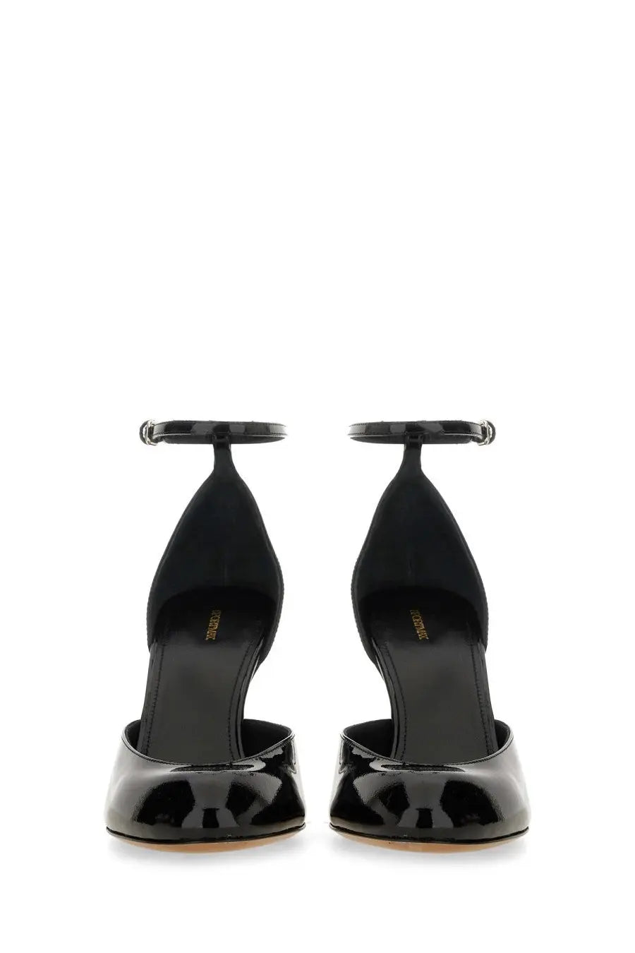 Sportmax women’s mary jane pumps in nice black patent leather with sleek minimalist design and ankle straps
