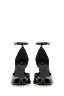 Sportmax women’s mary jane pumps in nice black patent leather with sleek minimalist design and ankle straps