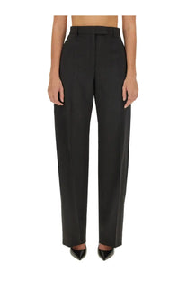Sportmax women’s black high-waisted tailored trousers with a straight-leg cut in a sleek design