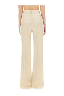 Cream-colored high-waisted wide-leg trousers with a sleek tailored fit sportmax women’s pants hourly beige