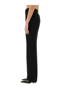 Sportmax women’s pants raoul black high-waisted straight-leg trousers with sleek tailored fit in black fabric