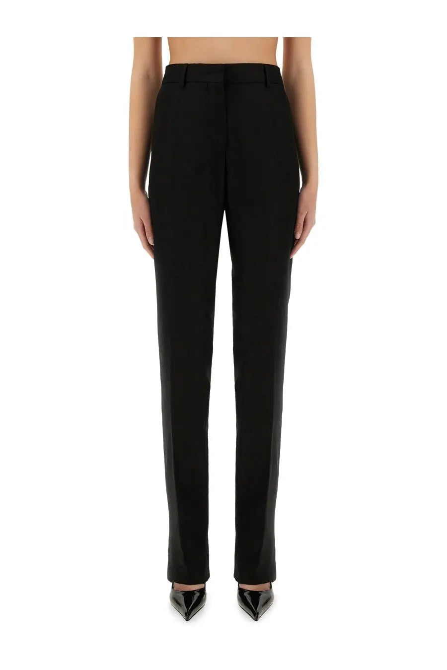 Sportmax women’s pants raoul black tailored trousers with sleek straight-leg cut and classic waistband in black