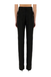 Sportmax women’s black tailored trousers raoul with straight-leg cut and subtle back pleats shown from the back side