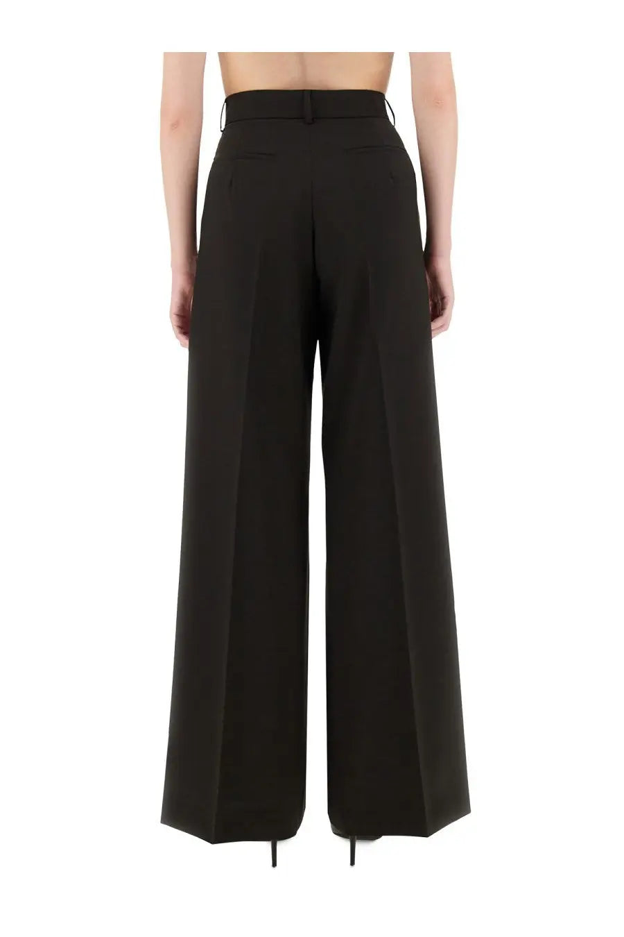 Sportmax women’s sail brown tailored wide-leg trousers with belt loops and a structured fit