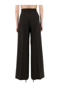 Sportmax women’s sail brown tailored wide-leg trousers with belt loops and a structured fit