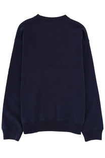 Navy blue crewneck sweatshirt from sporty &amp; rich unisex ny health club collection made of soft cotton blend