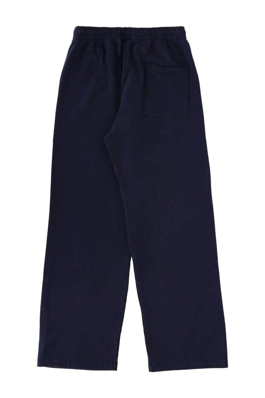 Navy blue cotton sporty and rich unisex sweatpants with elastic waistband and side pocket for casual wear