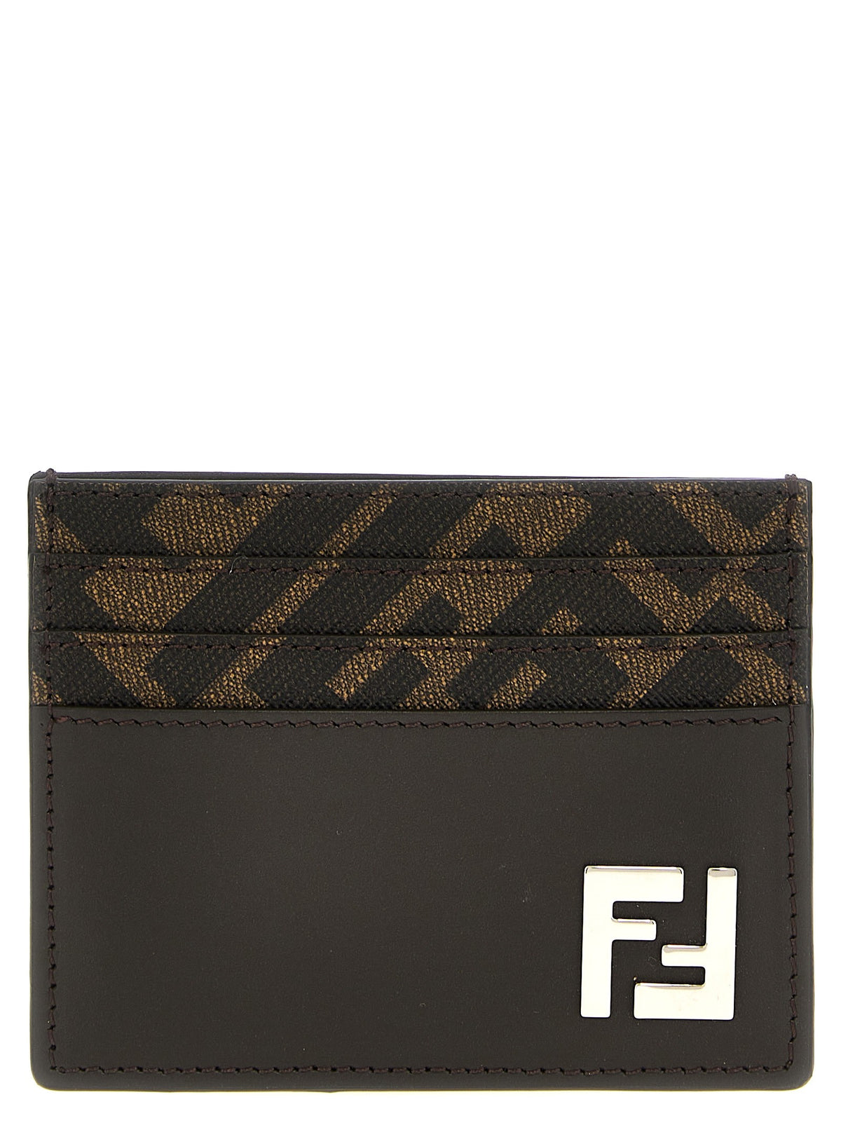 Fendi Squared FF Card Holder Brown