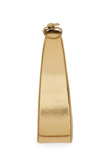 Staud women’s borsa goodnight moon gold metallic handbag with sleek minimalist design and top handle