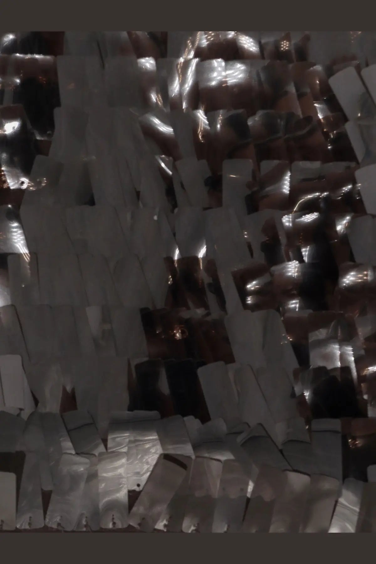 Staud womens the max skirt brown featuring shiny silver and copper-toned metallic sequins in a dense overlapping pattern